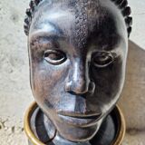 African tribal bust in ebony