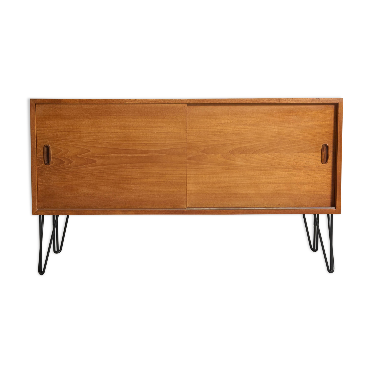 Vintage sideboard, metal feet, 121cm