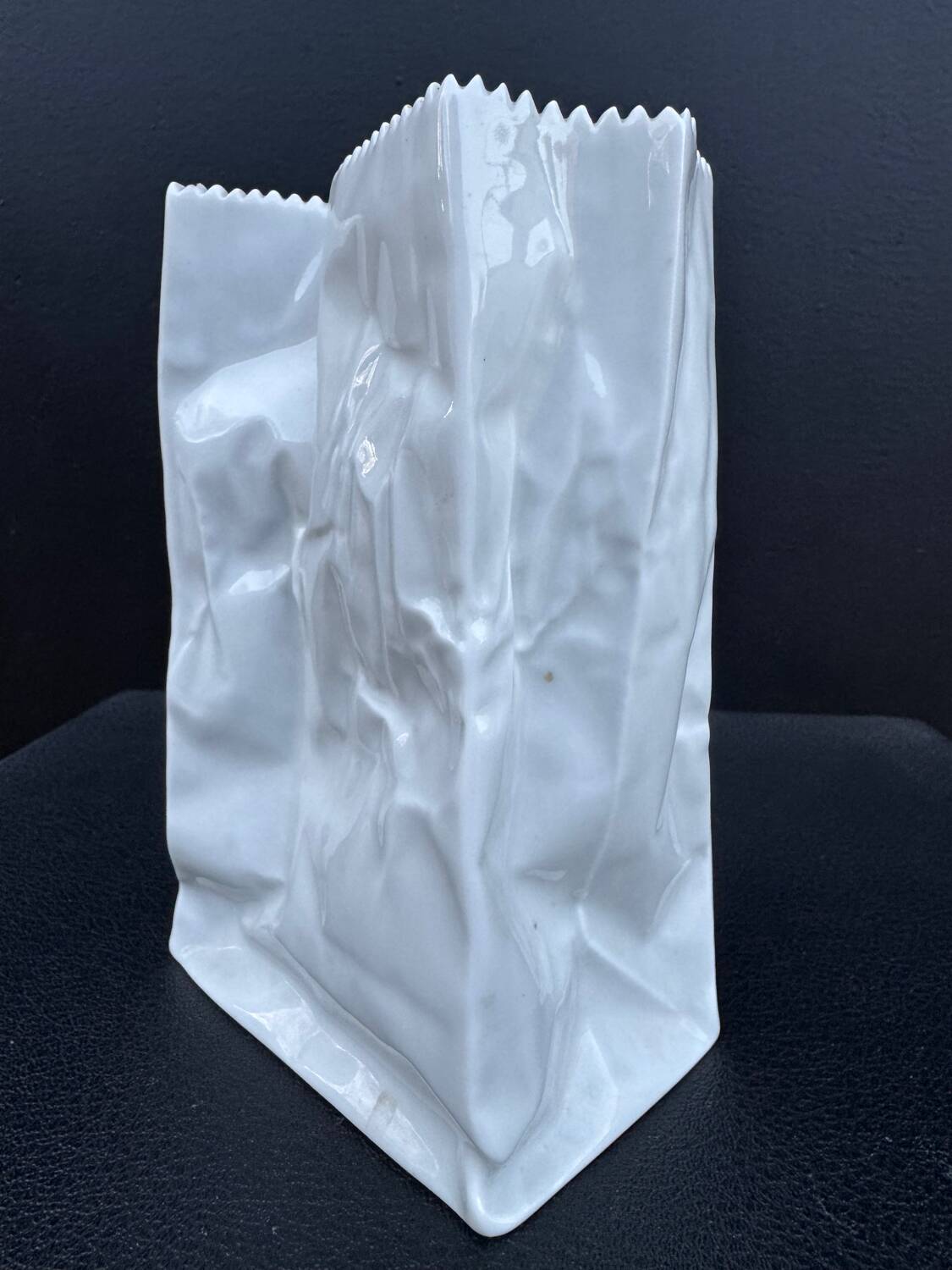 "Paper bag" vase by Tapio Wirkkala, Rosenthal, 1970s.