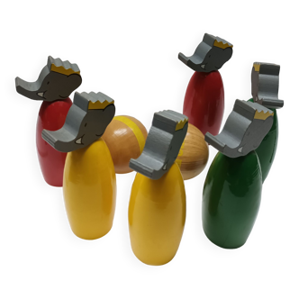 Jeu de 6 quilles Babar