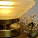 Lampe à poser globe vintage en verre dépoli