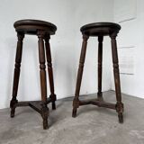 Oak bistro stools 1950