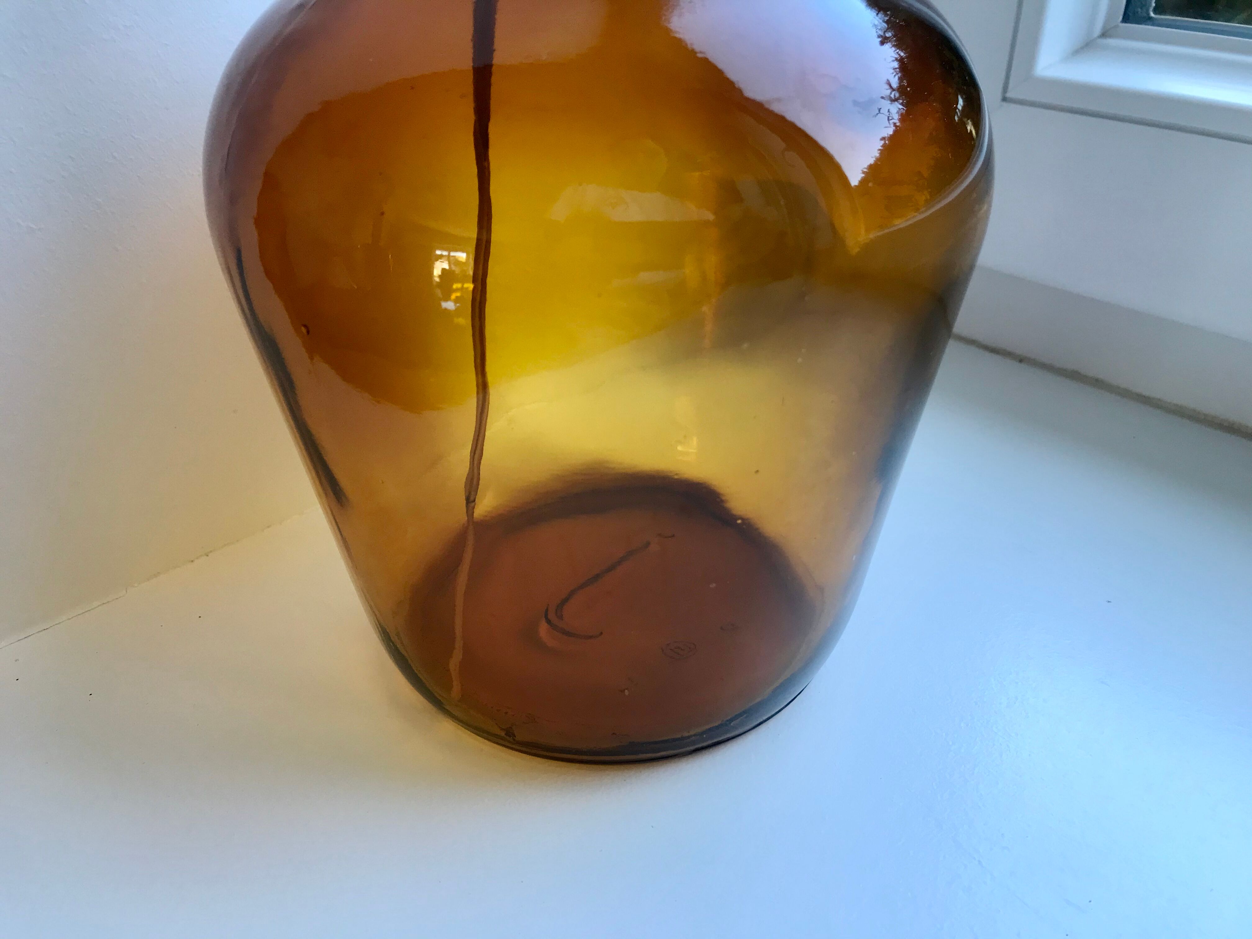 Dame-jeanne viresa couleur ambre vintage