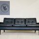Vintage danish retro nili stoppmøbler 3 person sofa in black leather 1960s
