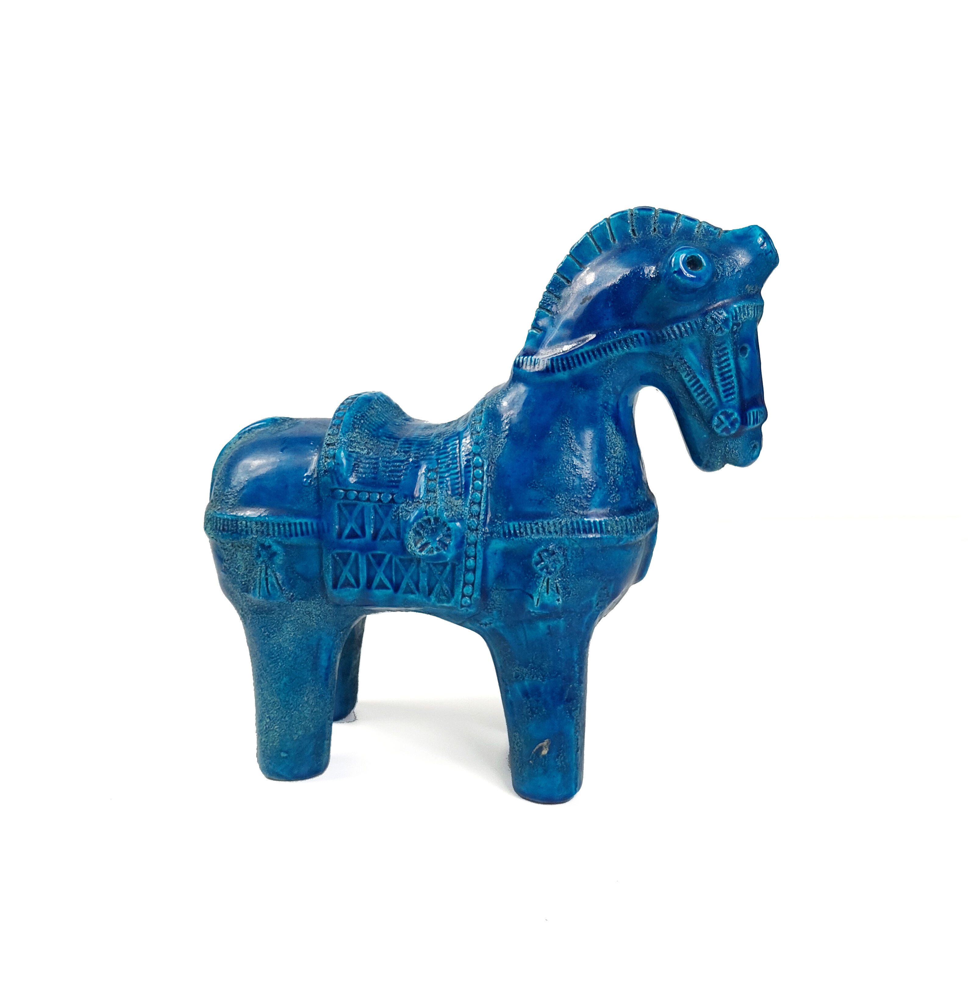 Cheval en céramique en Rimini blue par Aldo Londi