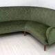 Canapé d'angle en velours damassé italien moderne du milieu du siècle, années 1950