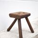 Tabouret bois tripode, tabouret de traite, porte-plante bois