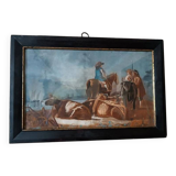 Antique tempera painting on paper, 18th century Italian school