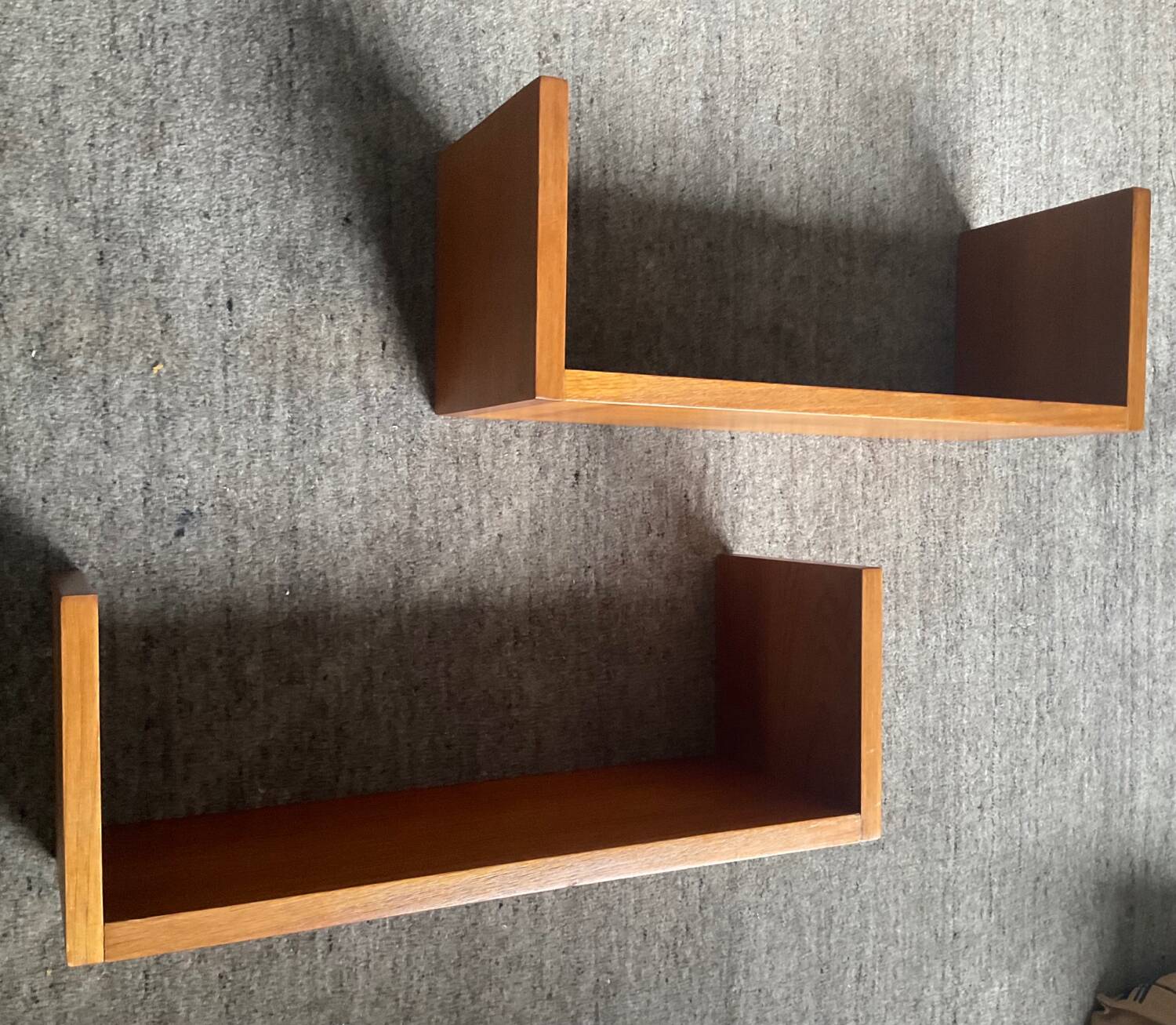 Pair of Scandinavian teak shelves from the 60s
