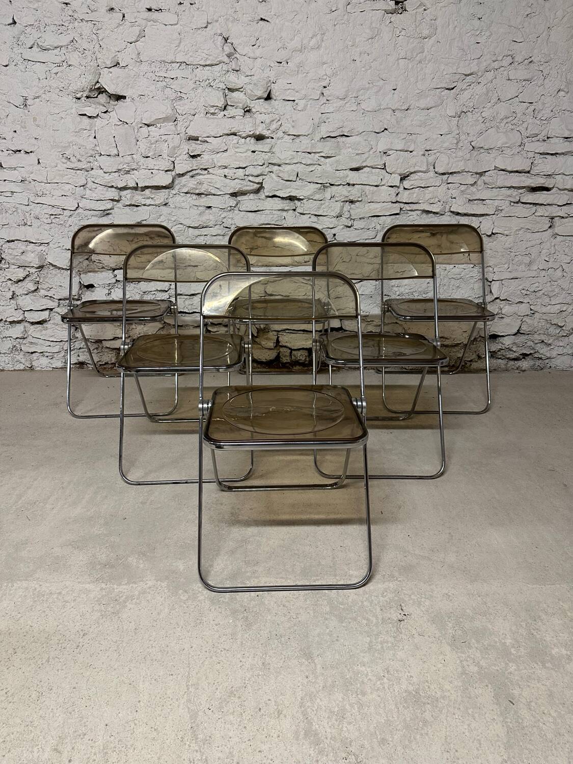 6 Plia chairs by Giancarlo Piretti for Castelli 1970