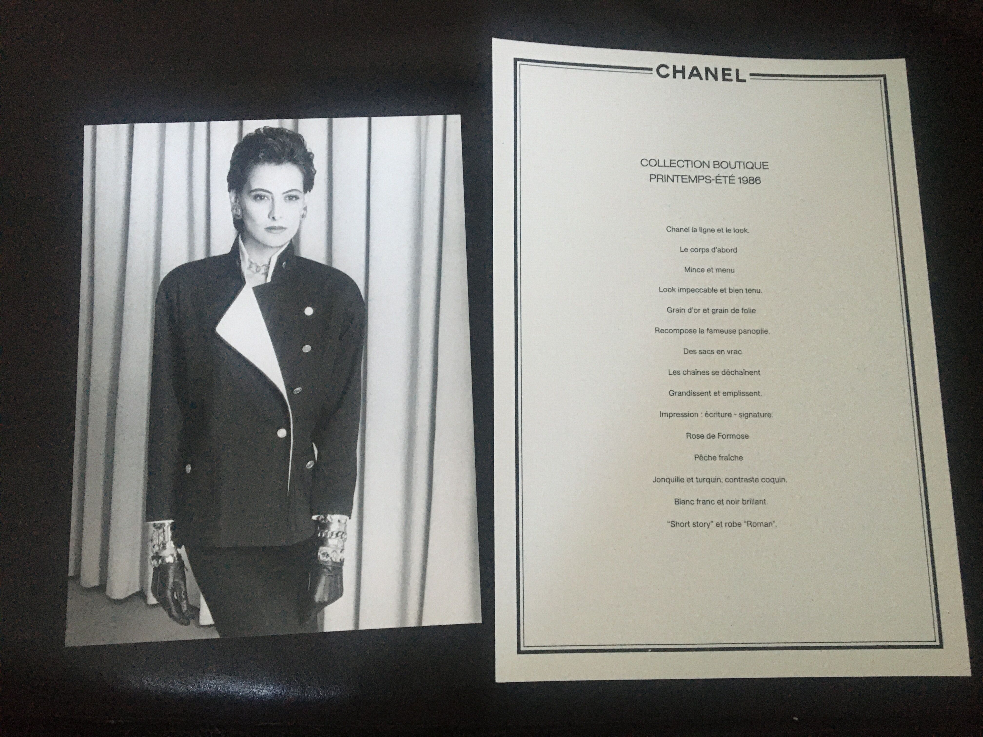 Photographie vintage Chanel, 1986, Ines de la Fressange par Karl Lagerfeld