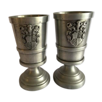 Silver tin glasses