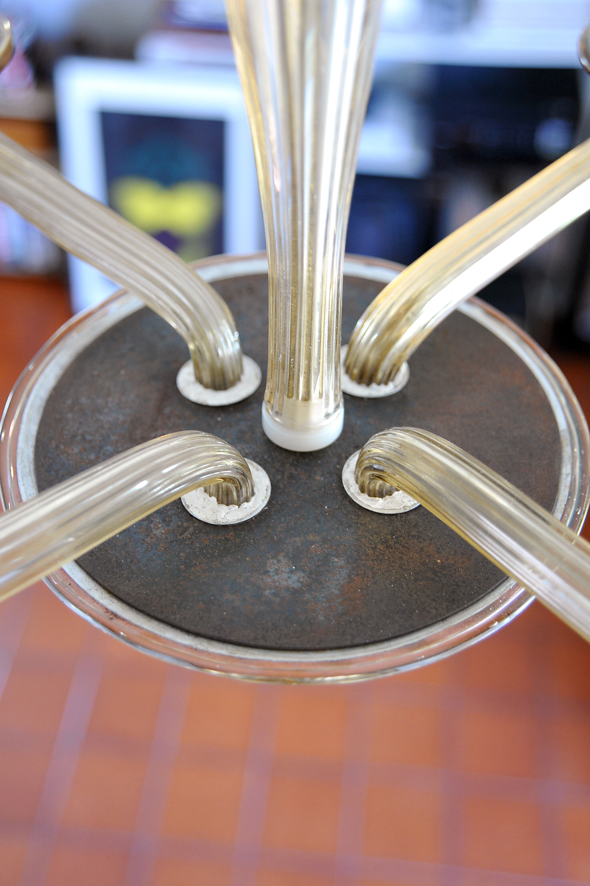Smoked glass chandelier by Bucella Murano, 1940