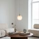 Small speckled frosted glass ball pendant – 1970s