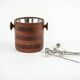 Danish teak and steel ice bucket, 1970s, Scandinavian Modern barware