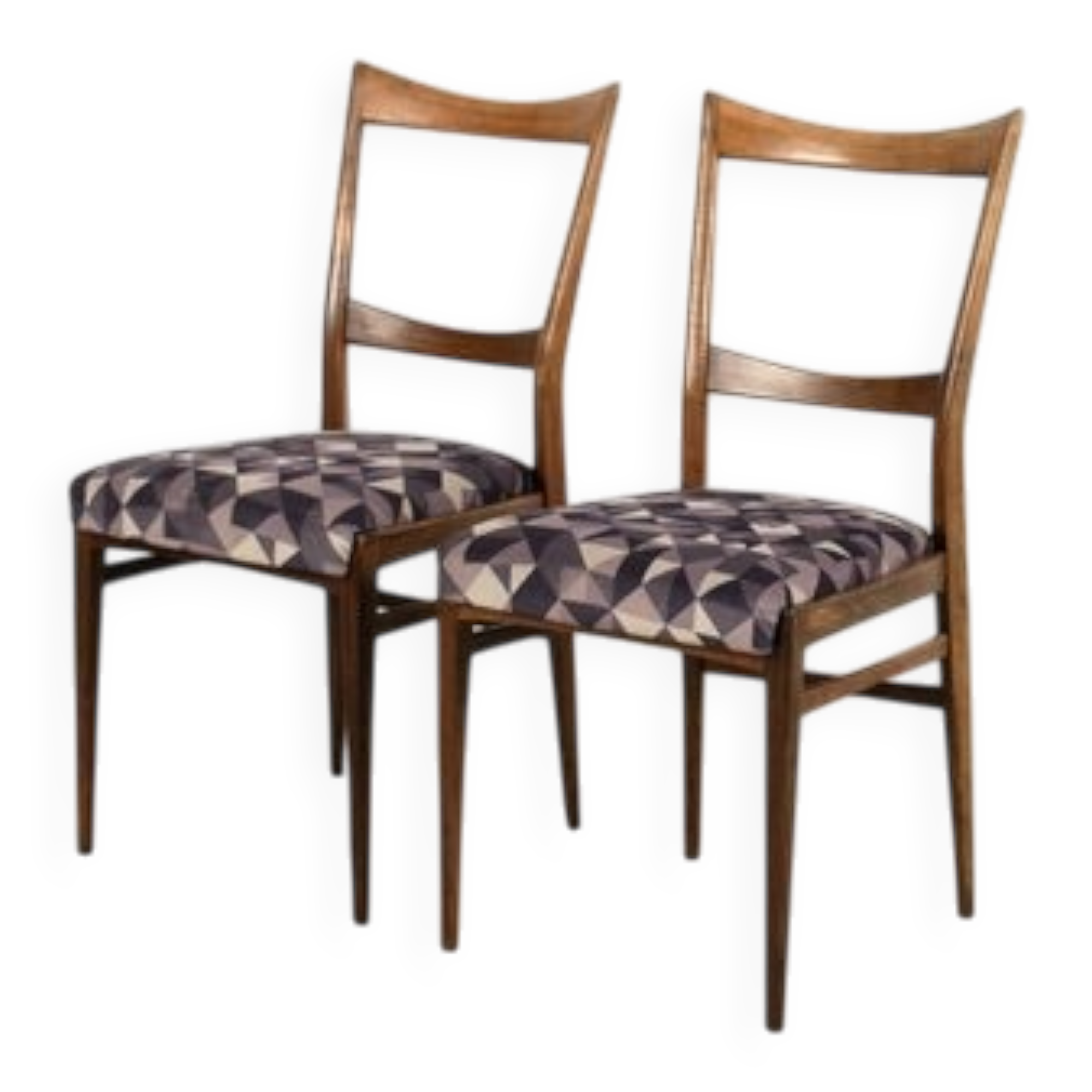 Chaises en tissu violet, ensemble de 2
