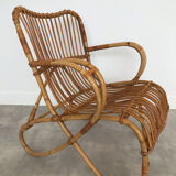 Pair of vintage rattan armchairs