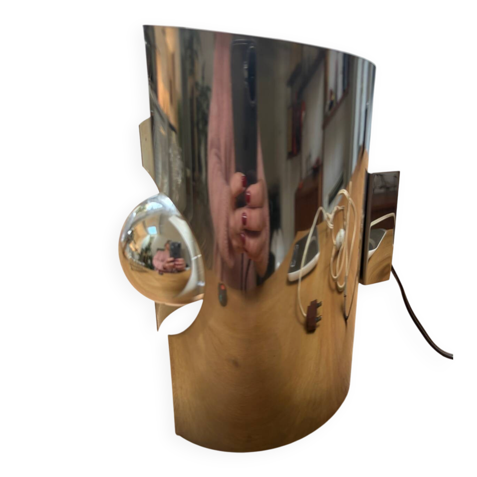 Vintage wall light, stainless steel, Space Age