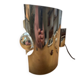 Vintage wall light, stainless steel, Space Age