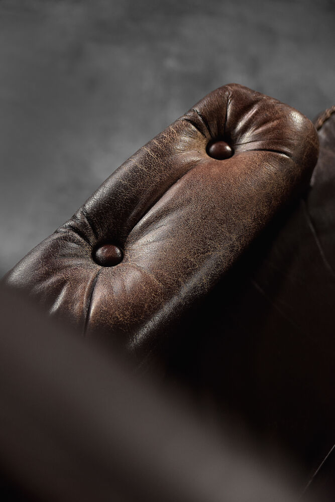 Modern Scandinavian brown leather swivel chair, 1970s