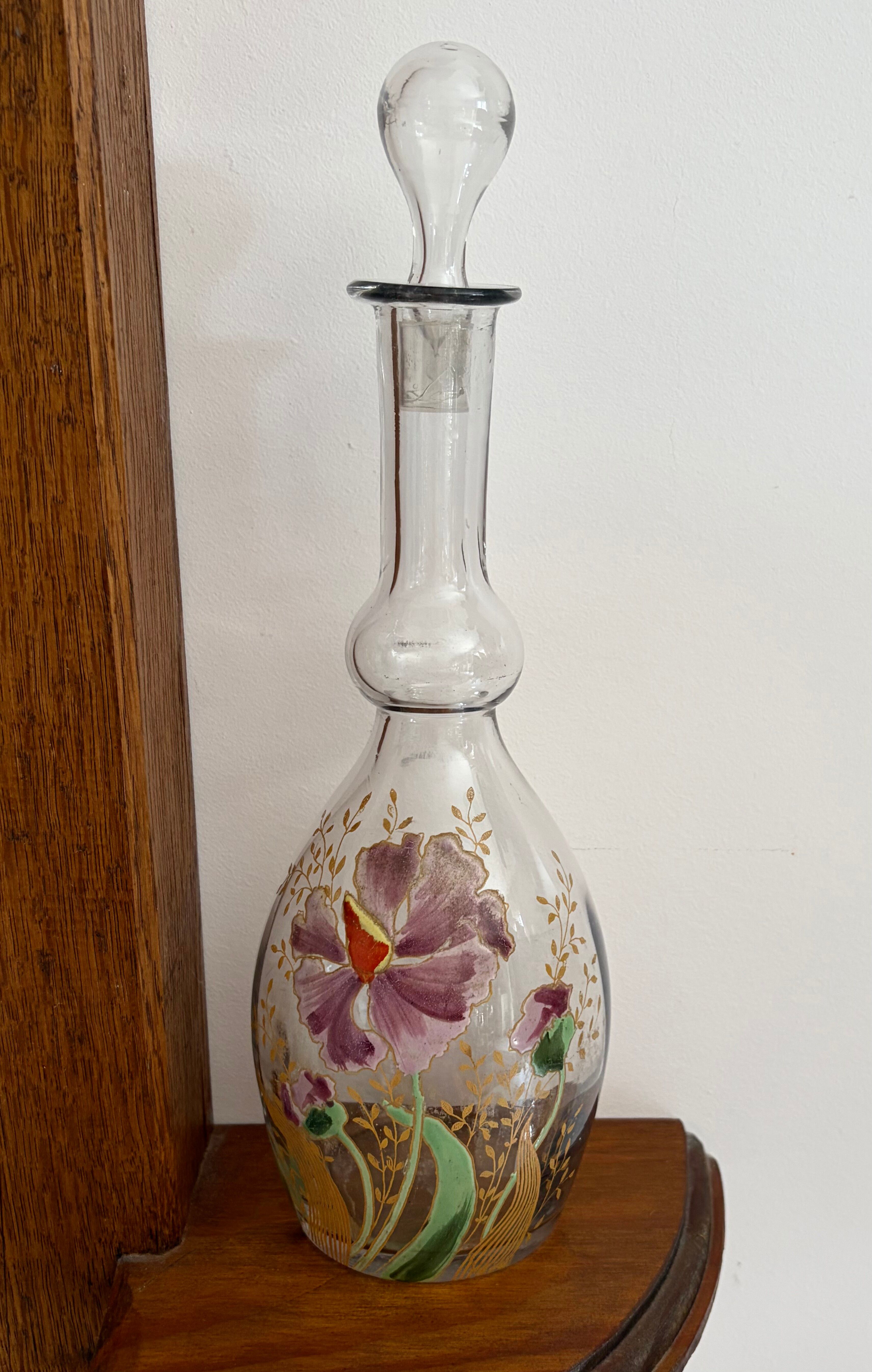 Legras carafe (1900/1910) with orchid flowers.