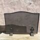 Fireplace screen in metal with cast iron fleur-de-lis.