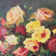 Basket of roses, oil on canvas signed