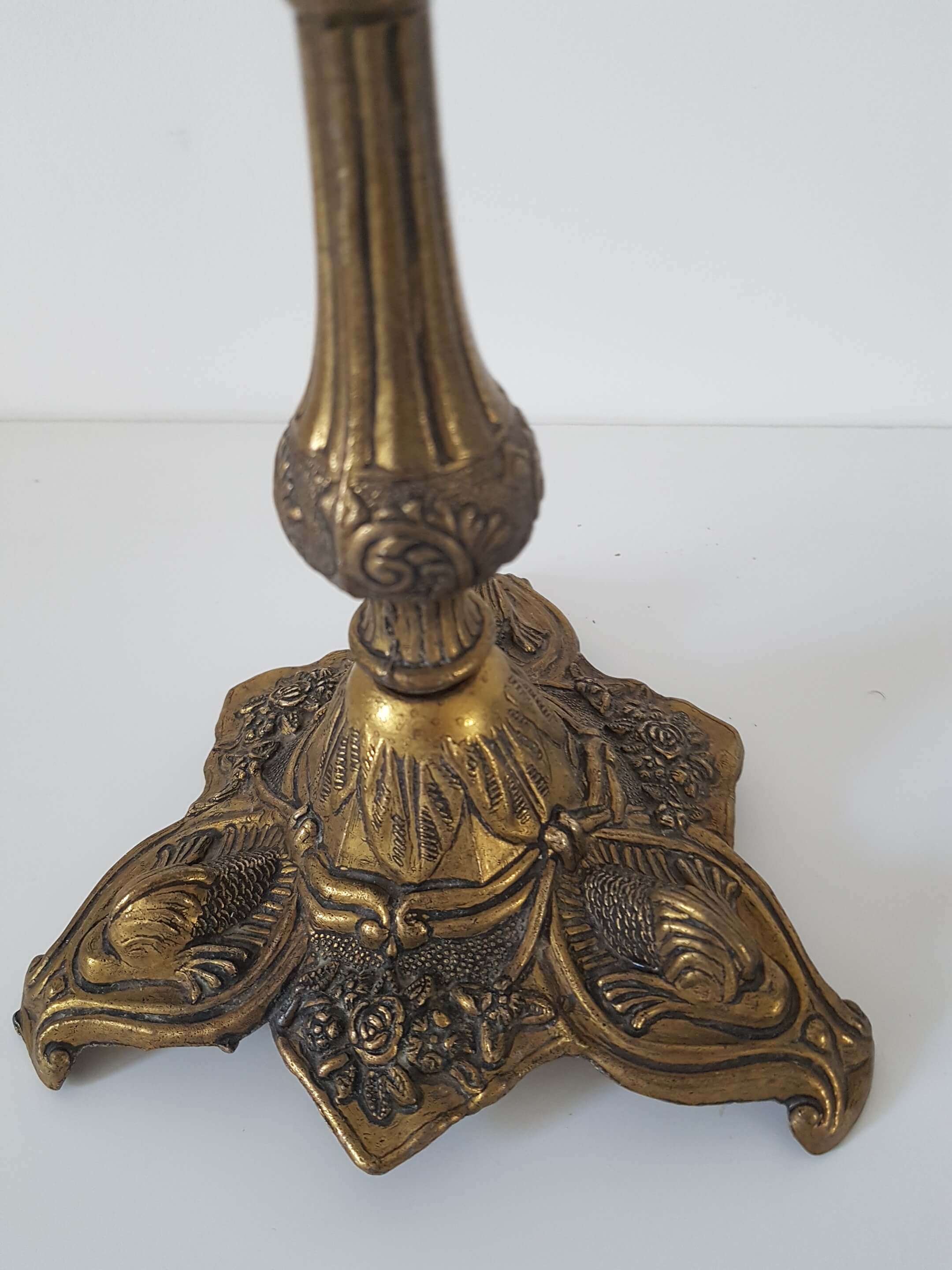 Pair of brass candlesticks