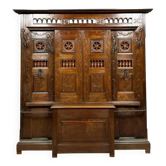 Coat rack with chest function in solid oak circa 1880