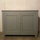 Antique vintage two-door sideboard in cloud gray