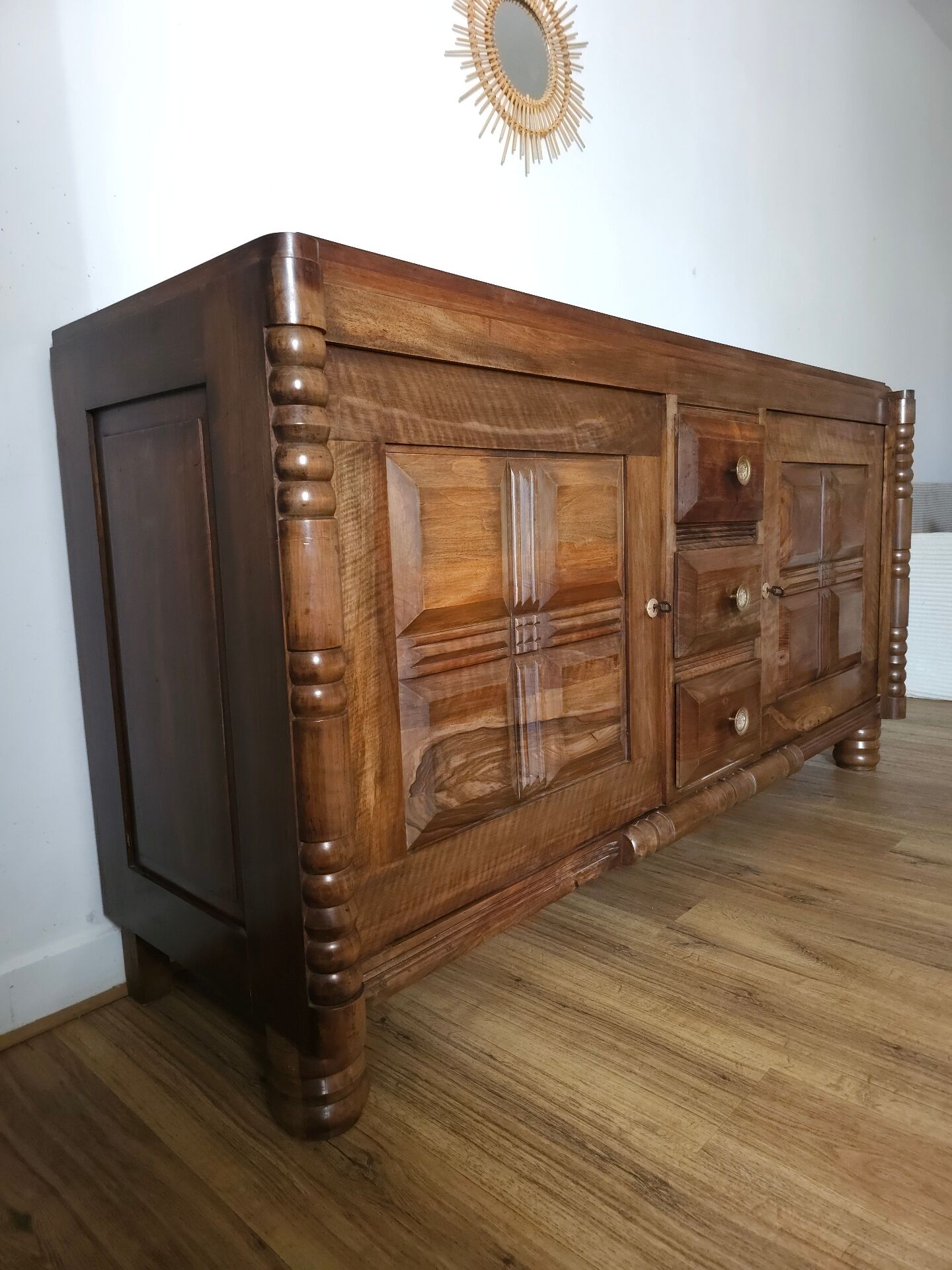 Solid Walnut Buffet, Art Deco, Circa 1940