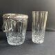 Seau glace avec cuillère et son verre – cristal taillé et métal argenté