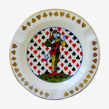 Porcelain ashtray "bone china" centered "Joker"