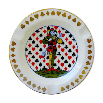 Porcelain ashtray "bone china" centered "Joker"