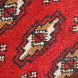 Persian rug handwoven red wool turkmen living room area rug- 60x130cm