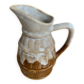 Pichet ancien revol forme tonneau céramique flammée 3/4 litre vintage