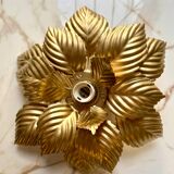 Paire d’appliques fleur dorées