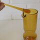 Vintage Amber Crackle Glass Shot Glass Set Mid Century Modern Barware