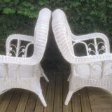 Vintage peacock rattan garden furniture