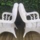 Vintage peacock rattan garden furniture