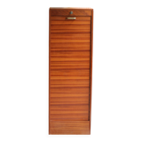 Meuble classeur à rideau en placage de teck des années 1970