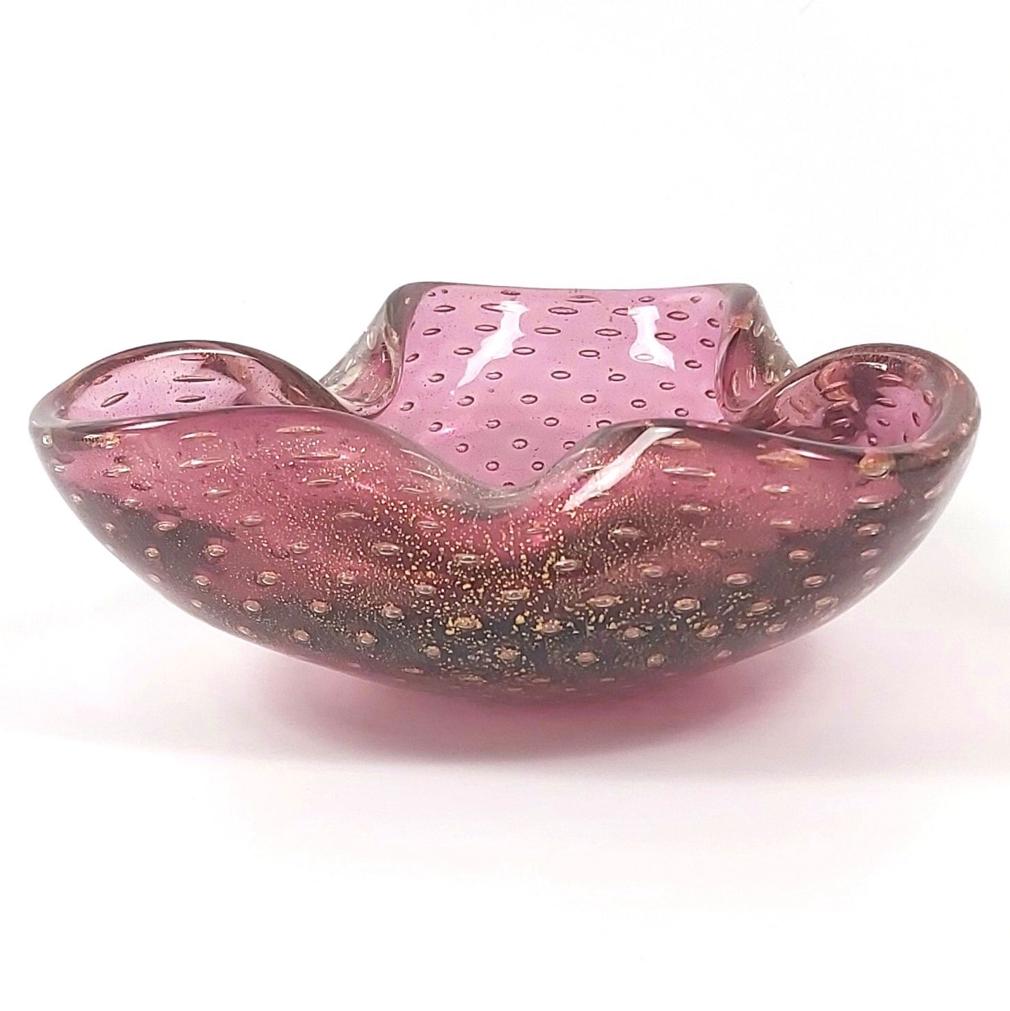 Murano bullicante glass ashtray or bowl from Barovier & Toso, 1960s