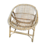 Rattan shell armchair