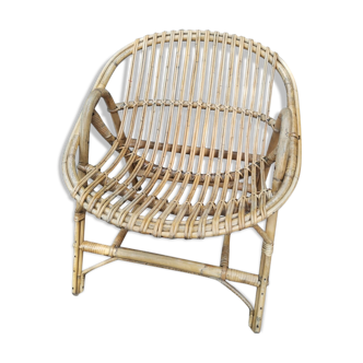 Rattan shell armchair