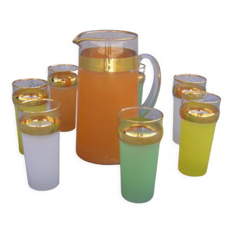 Vintage colorful orangeade service