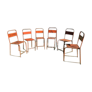 Lot de 6 chaises vintage