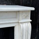 Louis XVI style fireplace in white Carrara marble circa 1880