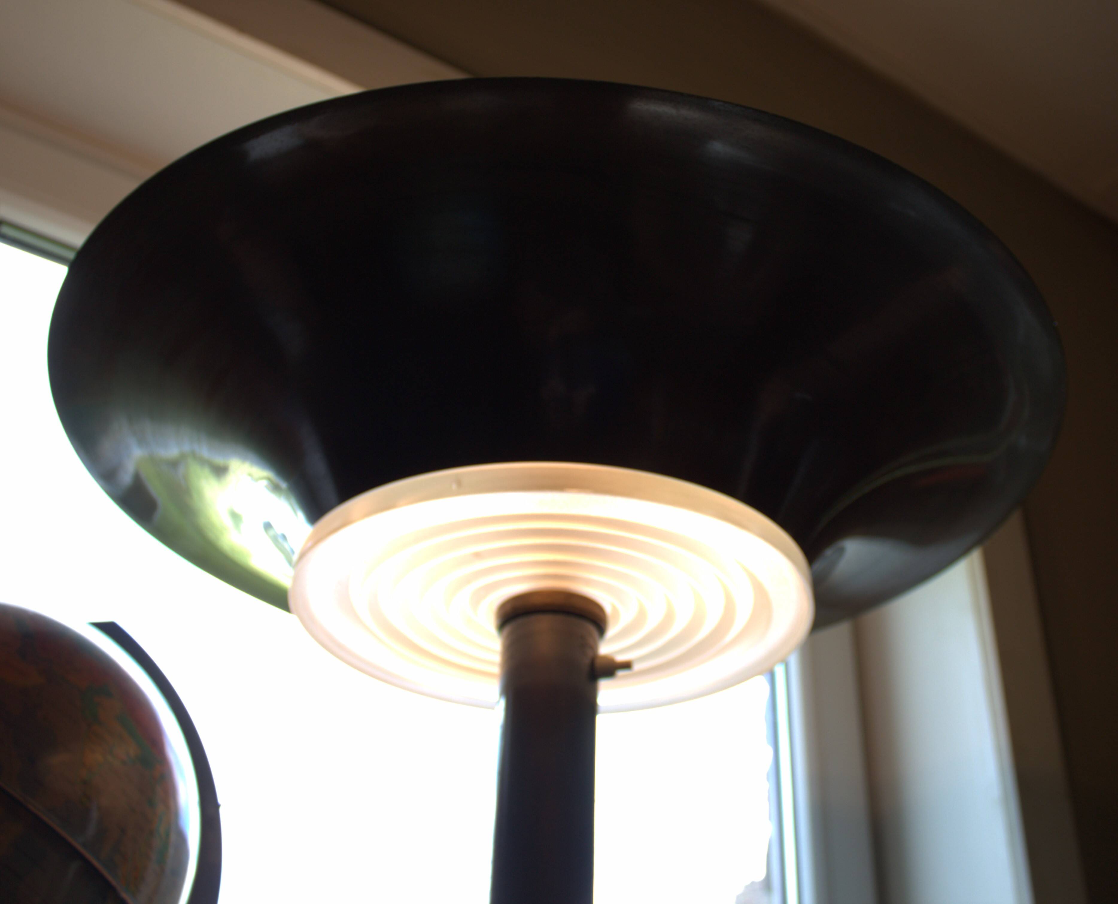 Old copper art deco floor lamp