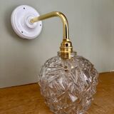 Vintage moulded glass elbow wall light