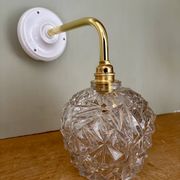 Vintage moulded glass elbow wall light